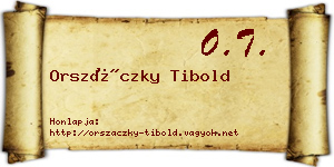 Orszáczky Tibold névjegykártya